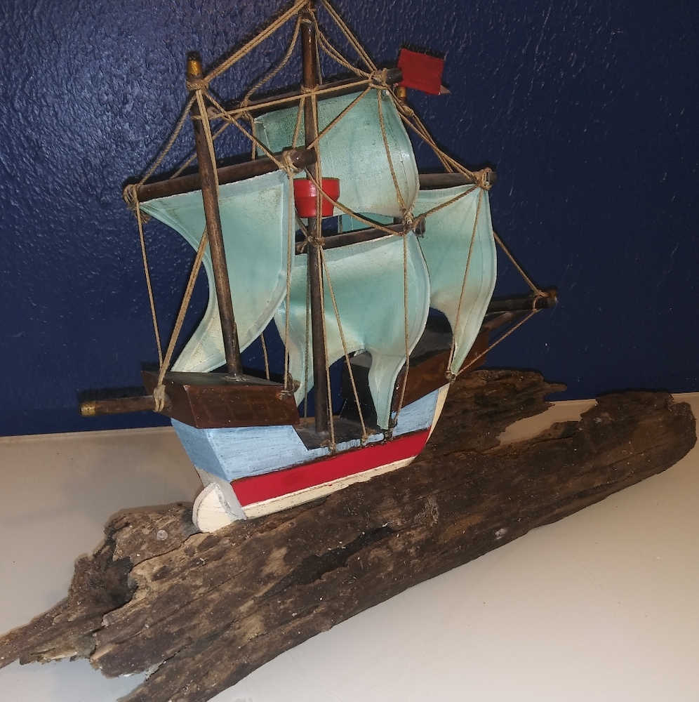 Driftwood boat, Art, Beach, Nautical